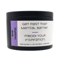Mbodi 6 oz soy candle ‘Big Inspo’ in metal tin with light purple minimal label, crafted for an inspired, high energy, and focused environment